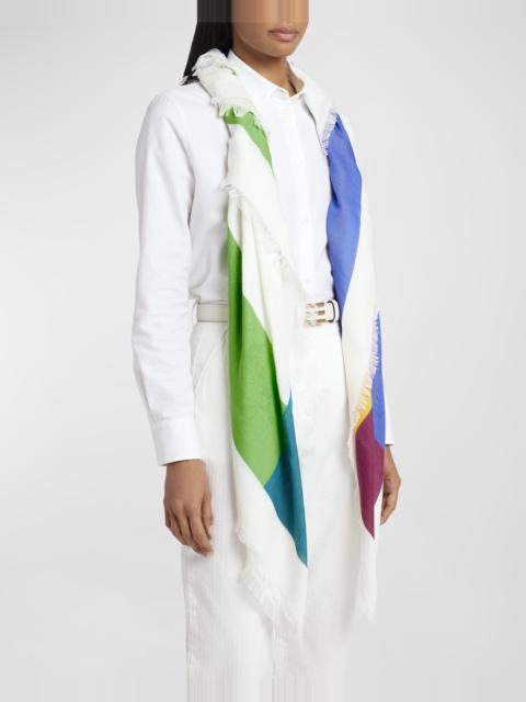 Jacquard Color-Block Cotton & Modal Scarf