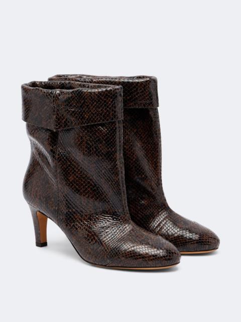 Isabel Marant Eldra snake-effect leather ankle boots