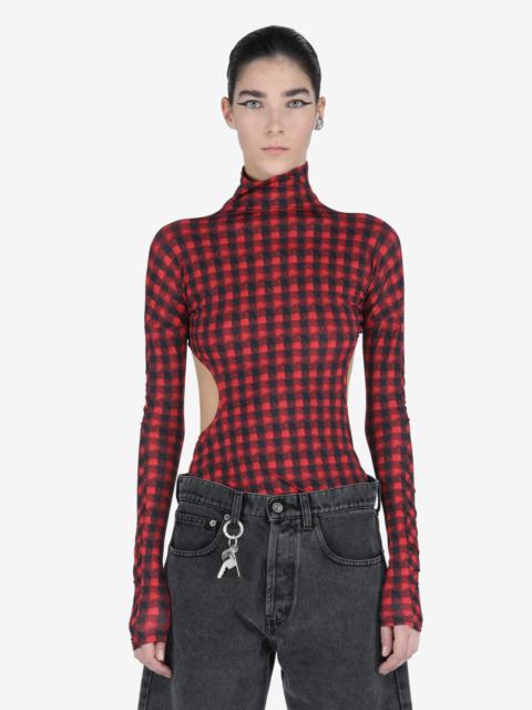 N°21 BACKLESS CHECKED TOP