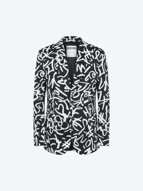 Moschino SCRIBBLE PRINT POPLIN JACKET