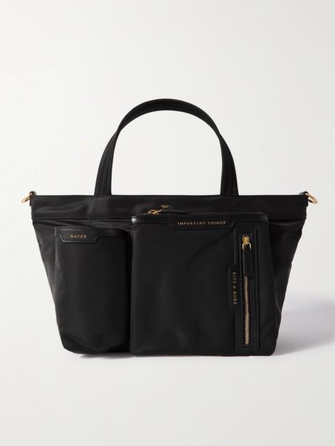 Anya Hindmarch Leather-trimmed ECONYL® tote bag Black