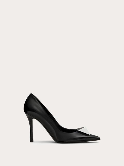 ONE STUD PATENT LEATHER PUMP AND TWO-TONE STUD 100MM