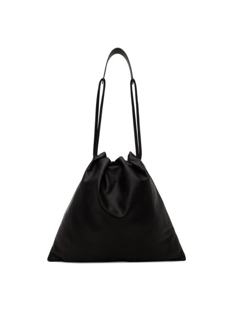 Y's Black Soft Smooth Leather Tote Bag
