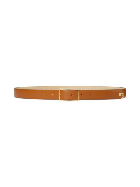 TORY BURCH Women's Roller Buckle Leather Belt - Aged Tan And Gold