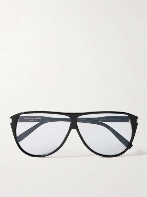 SAINT LAURENT Gaspar Acetate Aviator Sunglasses | REVERSIBLE