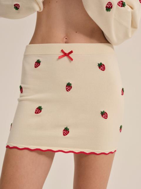 For Love & Lemons Strawberry Jam Mini Skirt