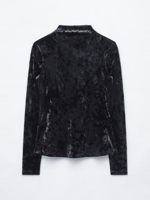& Other Stories Velvet Mock Neck Top
