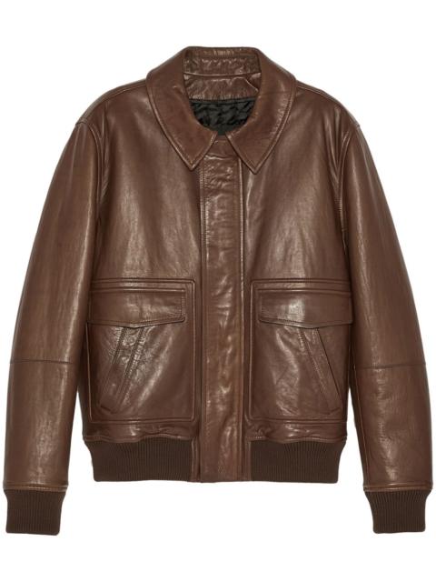 Yves Salomon aviator leather jacket