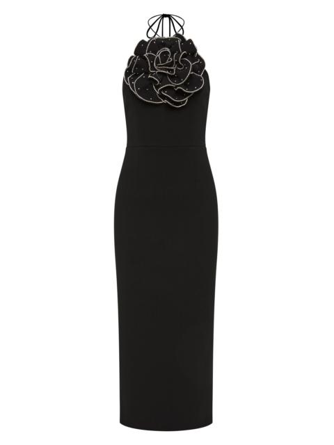 REBECCA VALLANCE Women's Eliana Floral Halterneck Midi-Dress - Black