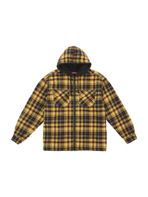 Supreme Supreme Lined Zip Up Hooded Flannel Shirt Yellow