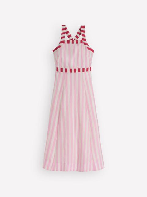 BODEN Cross-back Linen Blend Dress-Orchid Pink Stripe