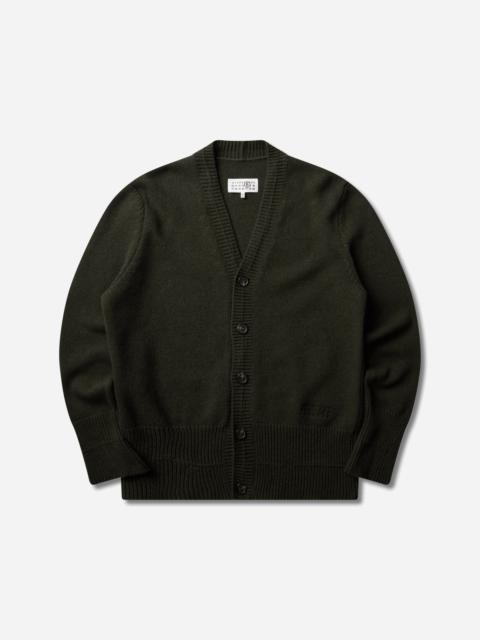 MM6 Maison Margiela Men's Wool V-Neck Cardigan Khaki