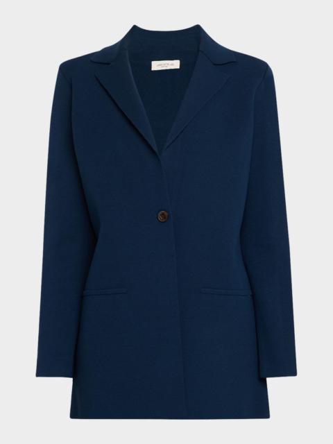 Lafayette 148 New York Single-Button Matte Crepe Blazer