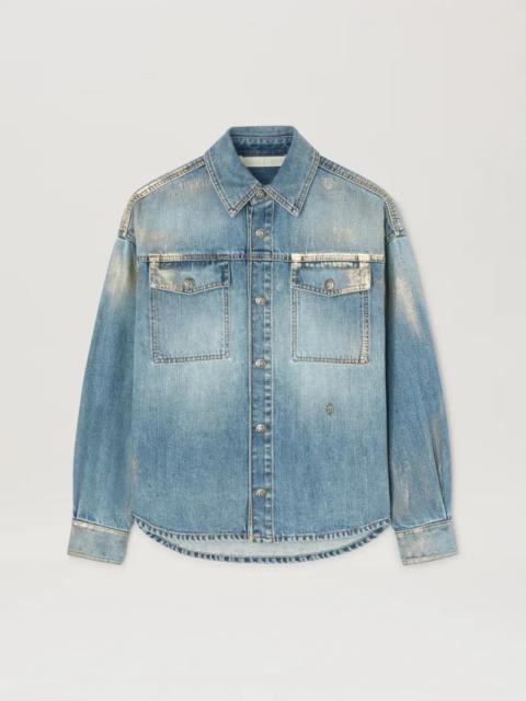 Palm Angels Metal brushed cargo denim pants