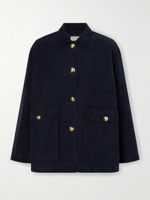 NILI LOTAN Devin Corduroy-trimmed Cotton-canvas Jacket