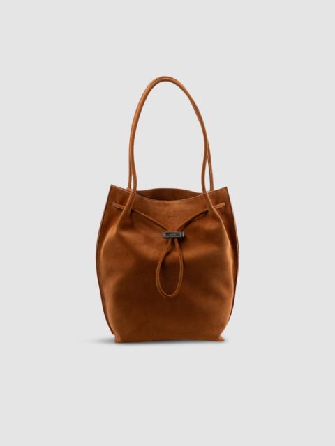 BY FAR Kayla Summer Tan Suede Leather Shoulder Bag
