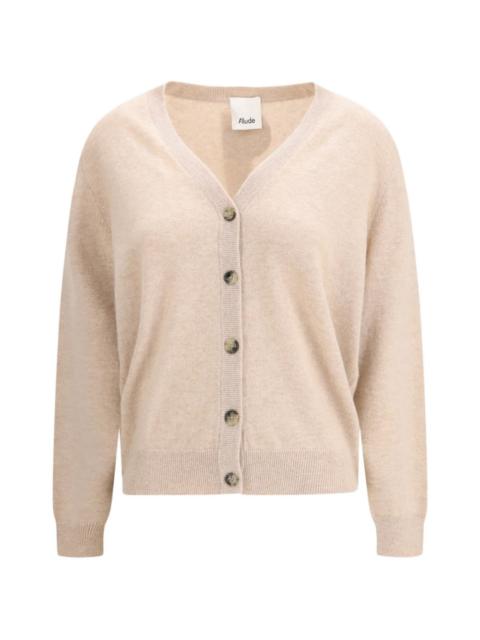 Allude button V-neck cardigan