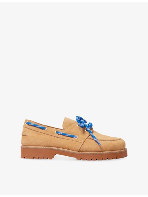 Claudie Pierlot Lace-Up Suede Boat Shoes