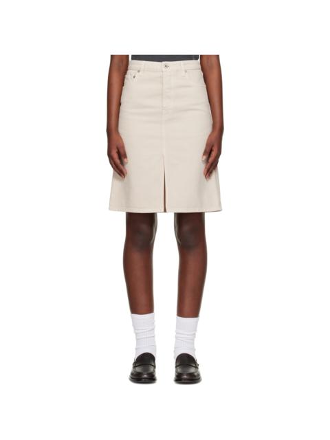 Burberry Beige Vented Denim Midi Skirt