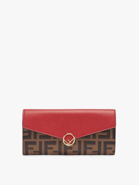 FENDI Continental F is Fendi wallet fastened with a press stud. Spacious and well organized, with two guss