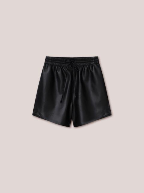Nanushka JANNA - Vegan leather drawstring shorts - Black