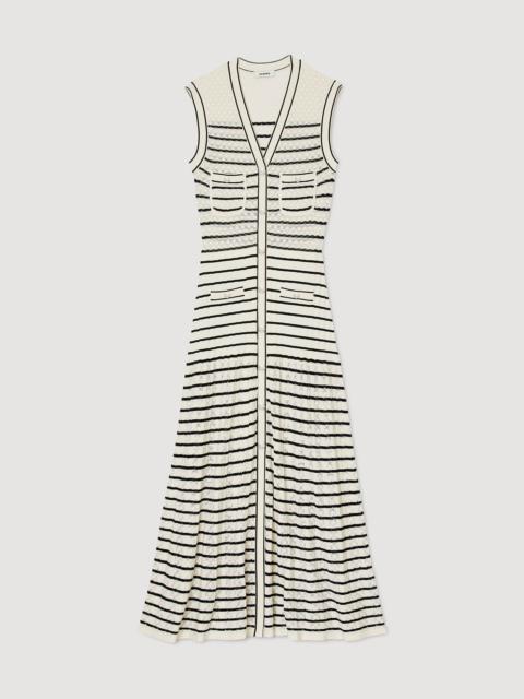 Sandro Striped knit midi dress