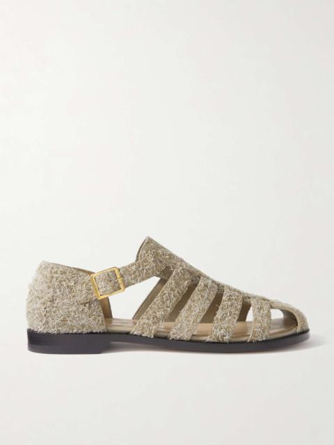 Loewe Campo cutout brushed-suede sandals