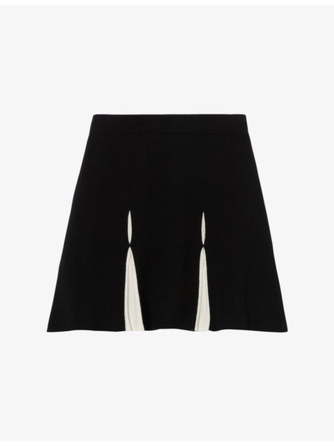 Claudie Pierlot Flared Elasticated-Waist Knitted Mini Skirt