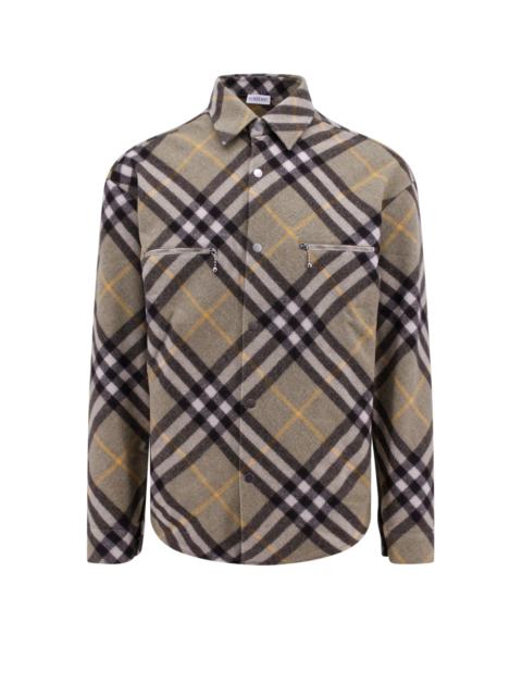 Wool blend shirt with Burberry Check motif
