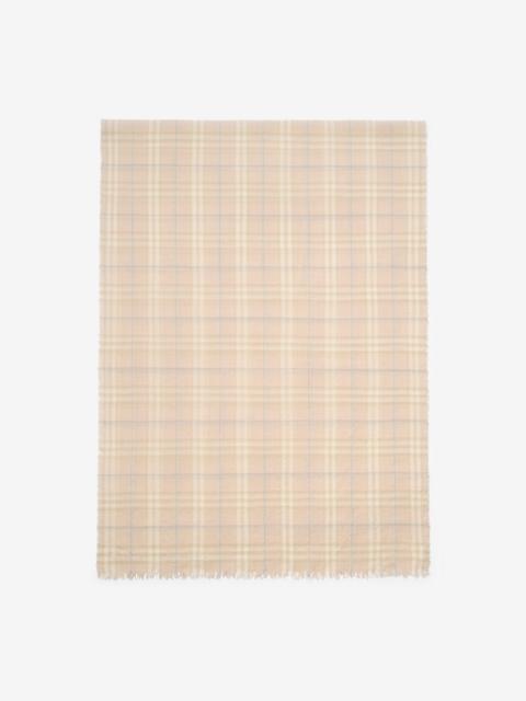 Burberry Wide Check Wool Silk Blend Scarf