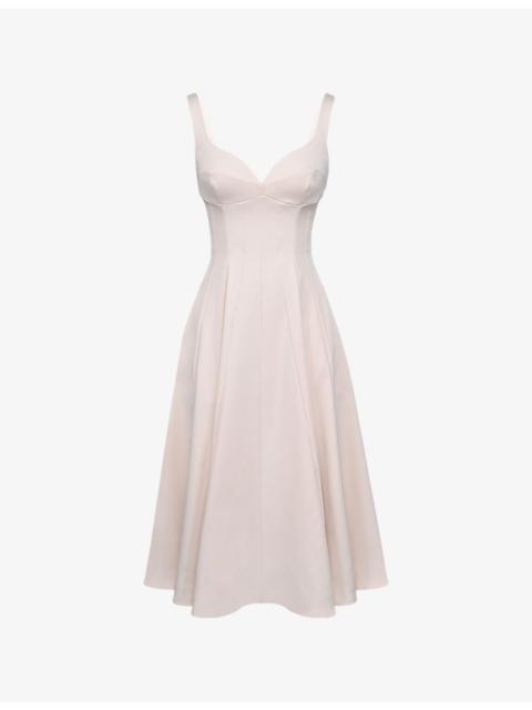House of CB Carlotta V-Neck Woven Midi Dress