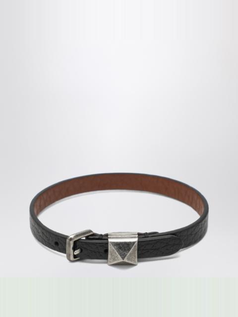 Valentino Black Rockstud bracelet in leather