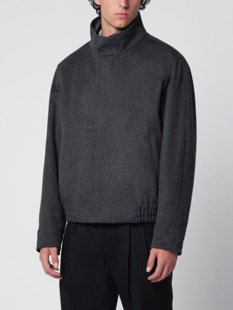 LARDINI Grey zip-up jacket in wool