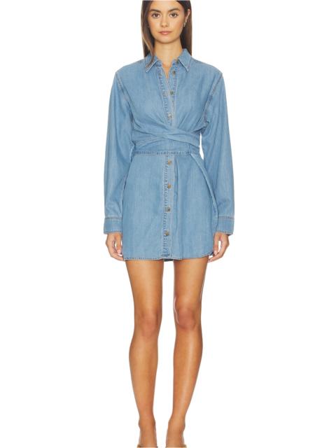 GOOD AMERICAN Denim Wrap Shirt Dress