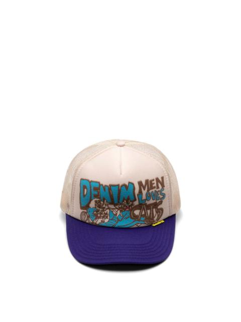 Kapital DENIM MEN LOVE CATS TRUCKER HAT