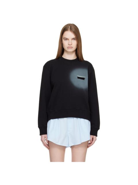 MM6 Maison Margiela Black Unbrushed Cotton Sweatshirt