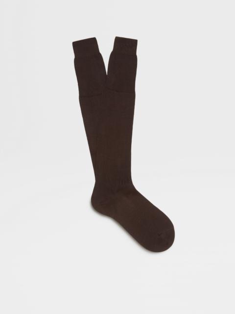 ZEGNA BROWN COTTON SOCKS