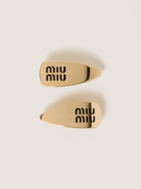 Miu Miu Enameled metal hair clips