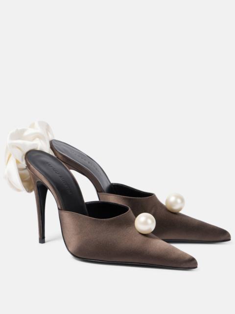 MAGDA BUTRYM pearl-embellished pointed-toe mules