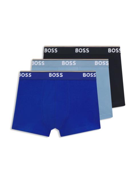 BOSS THREE-PACK OF STRETCH-COTTON TRUNKS WITH LOGO WAISTBANDS