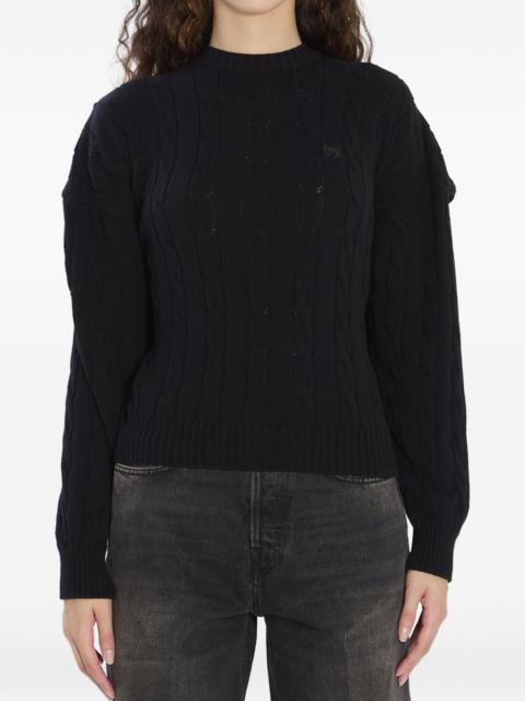 BALENCIAGA cable-knit logo sweater