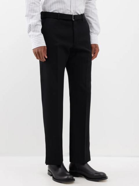 Vented-cuff wool suit trousers