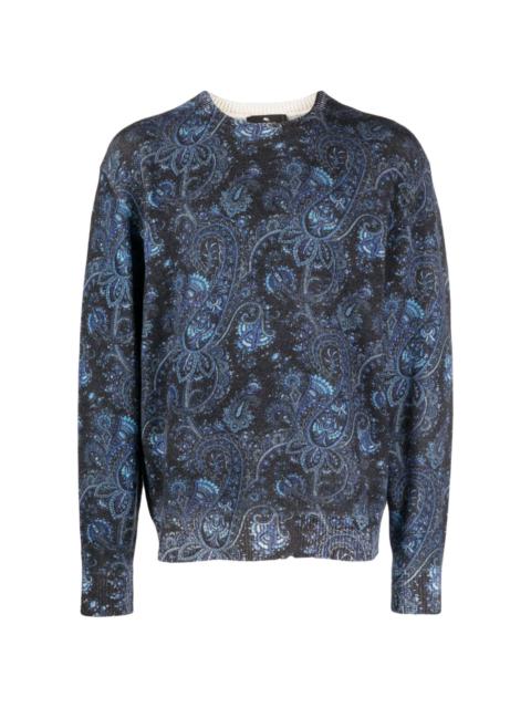 paisley-print wool jumper