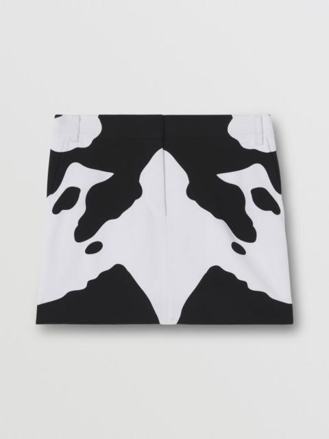 Burberry Cow Print Silk Blend Mini Skirt