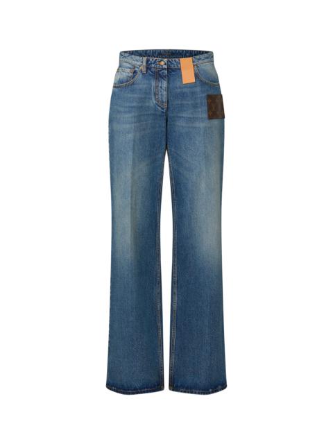 Louis Vuitton Stonewashed Monogram Patch Boot-Cut Jeans