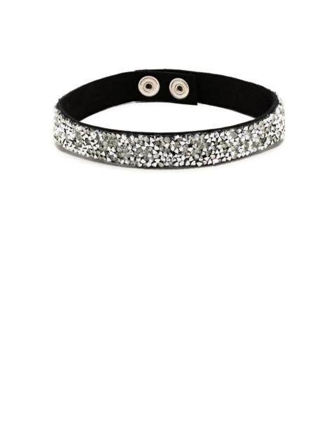 MANOKHI crystal-embellished leather choker