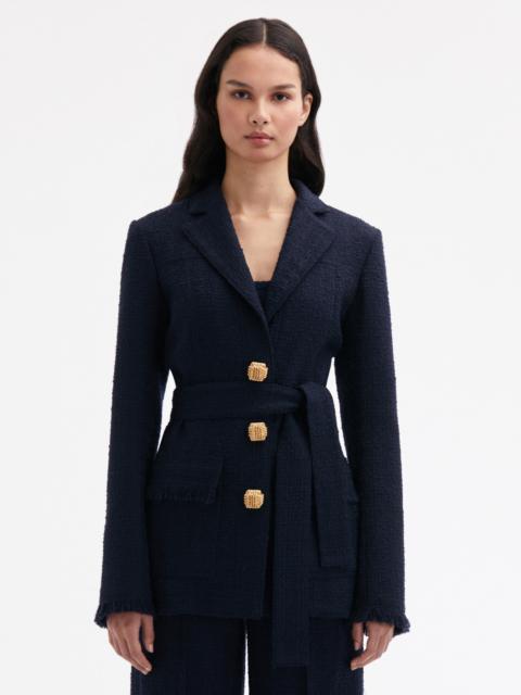 Oscar de la Renta SELF-SASH TWEED JACKET