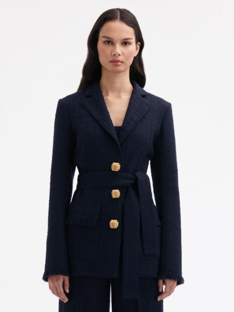 SELF-SASH TWEED JACKET