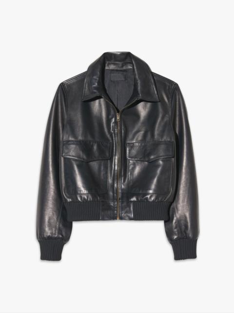 NILI LOTAN REDLEY LEATHER BOMBER JACKET