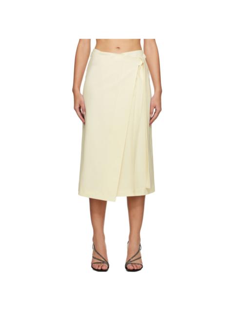 MSGM Off-White Wrap Midi Skirt